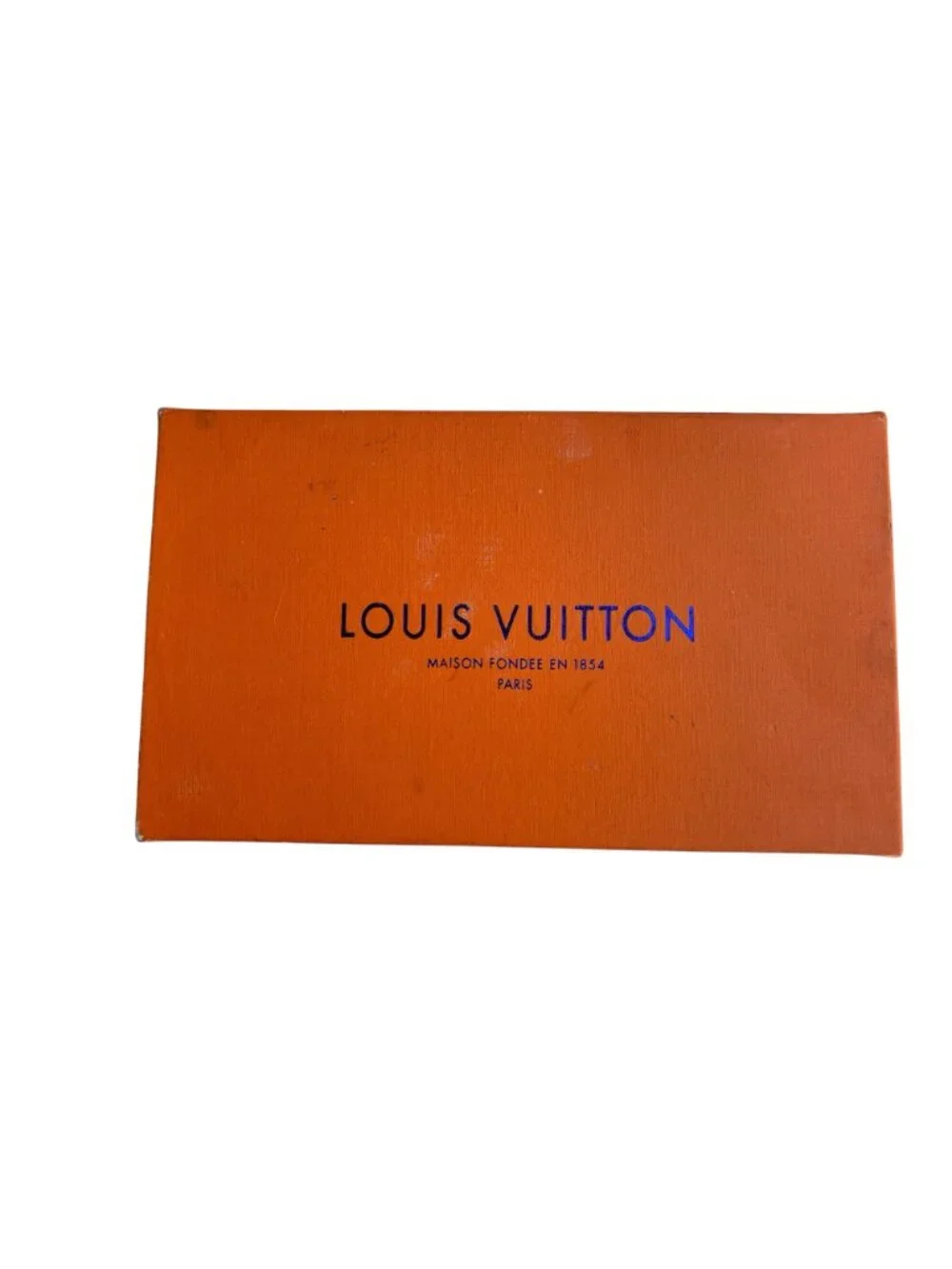 Louis Vuitton Orange Box & Beige Dust Cover Blue Logo 10 1/8
